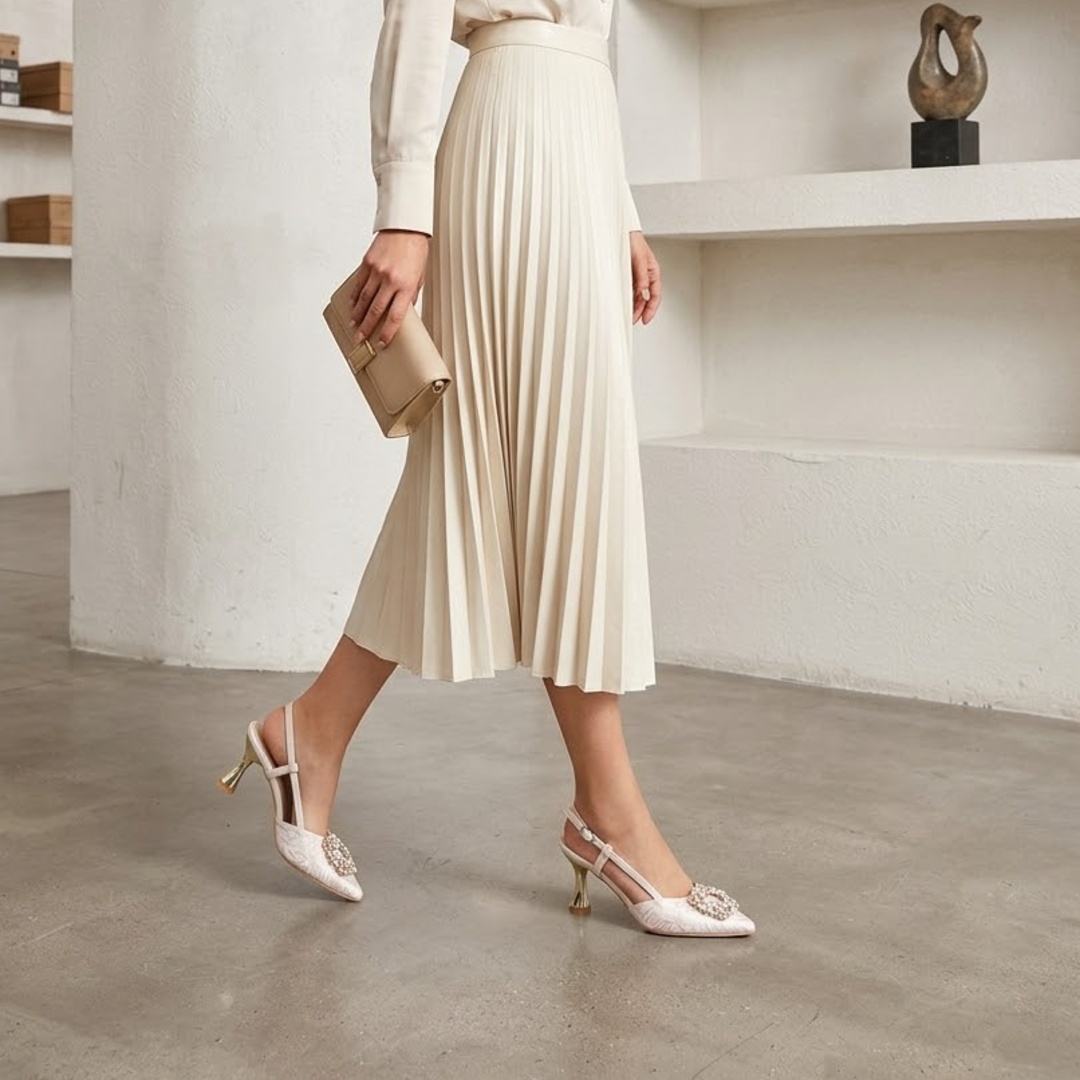 Stiletto Jolie Rosa Pastel Broche X7 Cromado