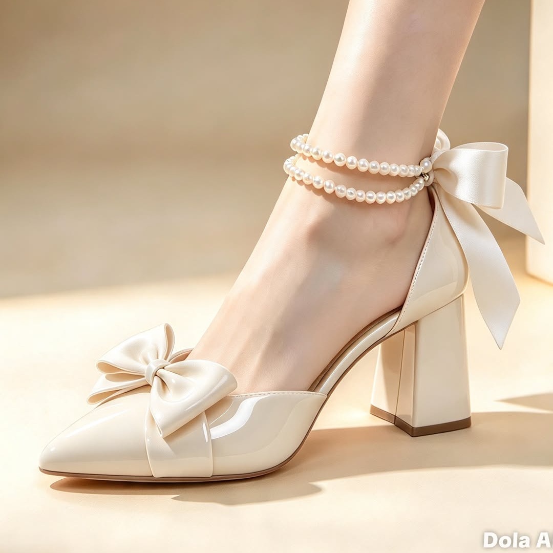 Stiletto Cute Hueso Charol Taco Cuadrado X7