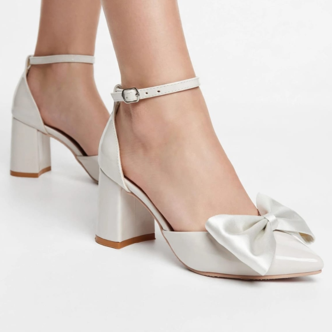 Stiletto Scarlett Hueso Taco Cuadrado  X7