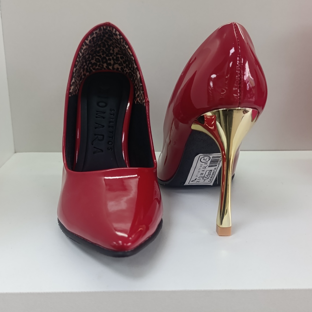 Stiletto Rojo Reina Cromado X9