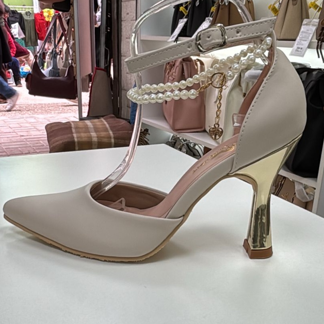 Stiletto Taco Dorado Hueso X9 Copa