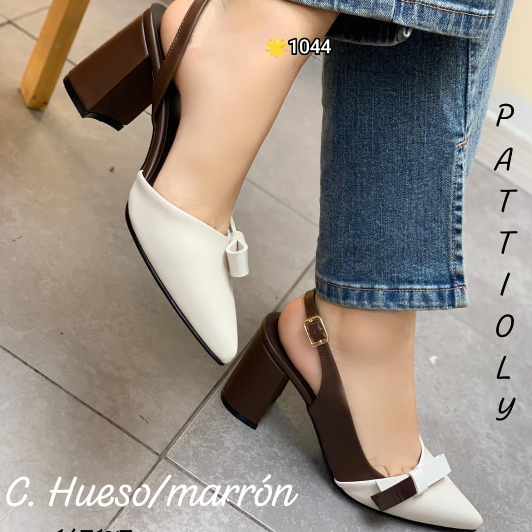 Stiletto Melany X7 Cuadrado (Chocolate/Hueso)