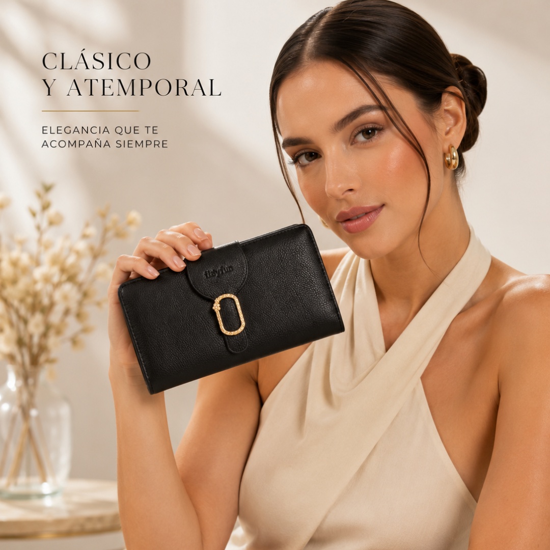 Billetera Dama Con Broche