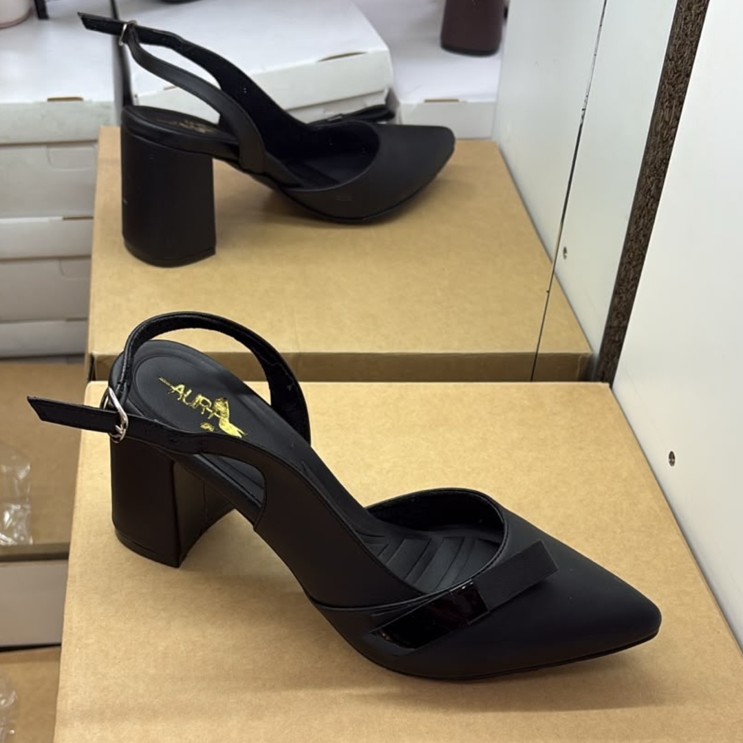 Stiletto Melany X7 Cuadrado Negro