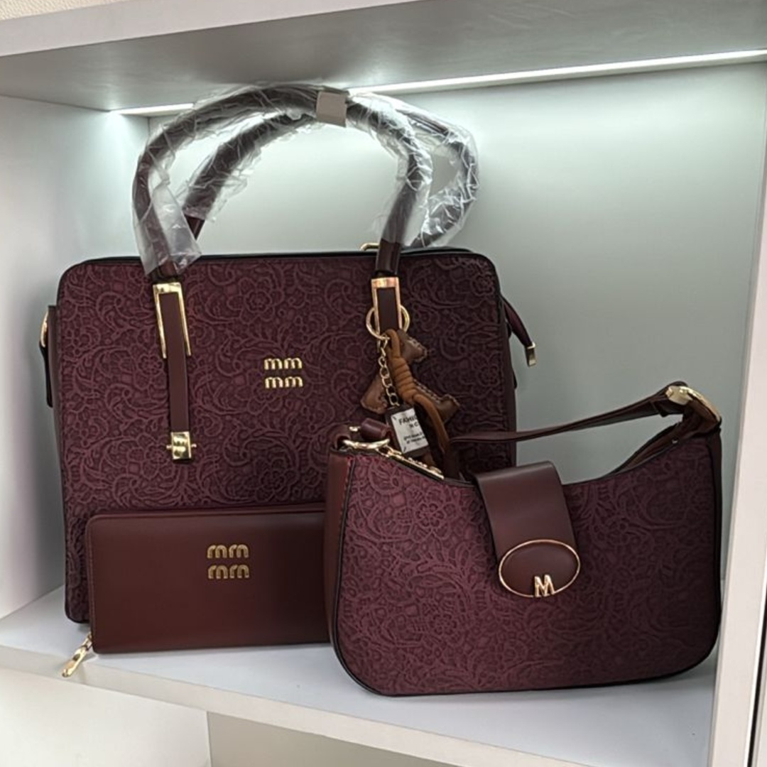 Cartera Encaje De 3 Piezas
