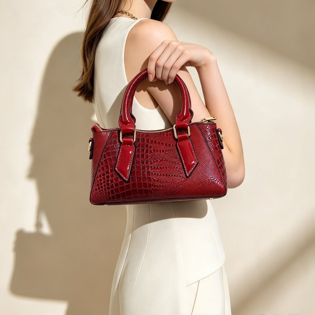 Cartera Piel Cocodrilo Mini